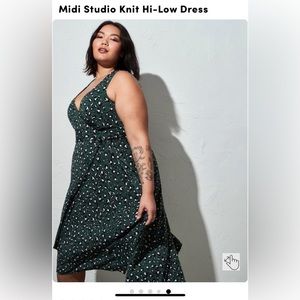 Torrid midi studio knit hi-low dress size 1